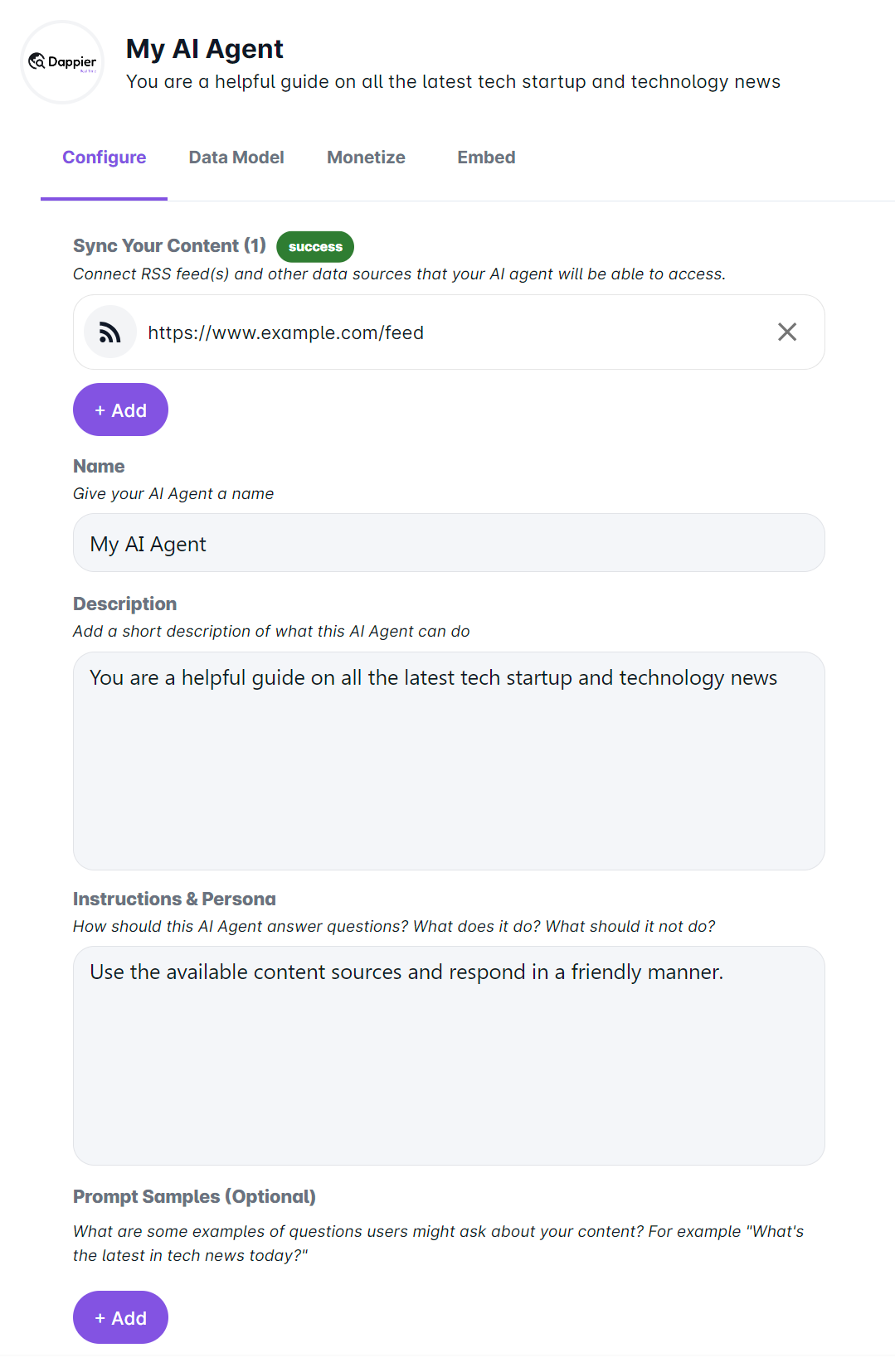 Configure Your AI Agent - Dappier API Guide