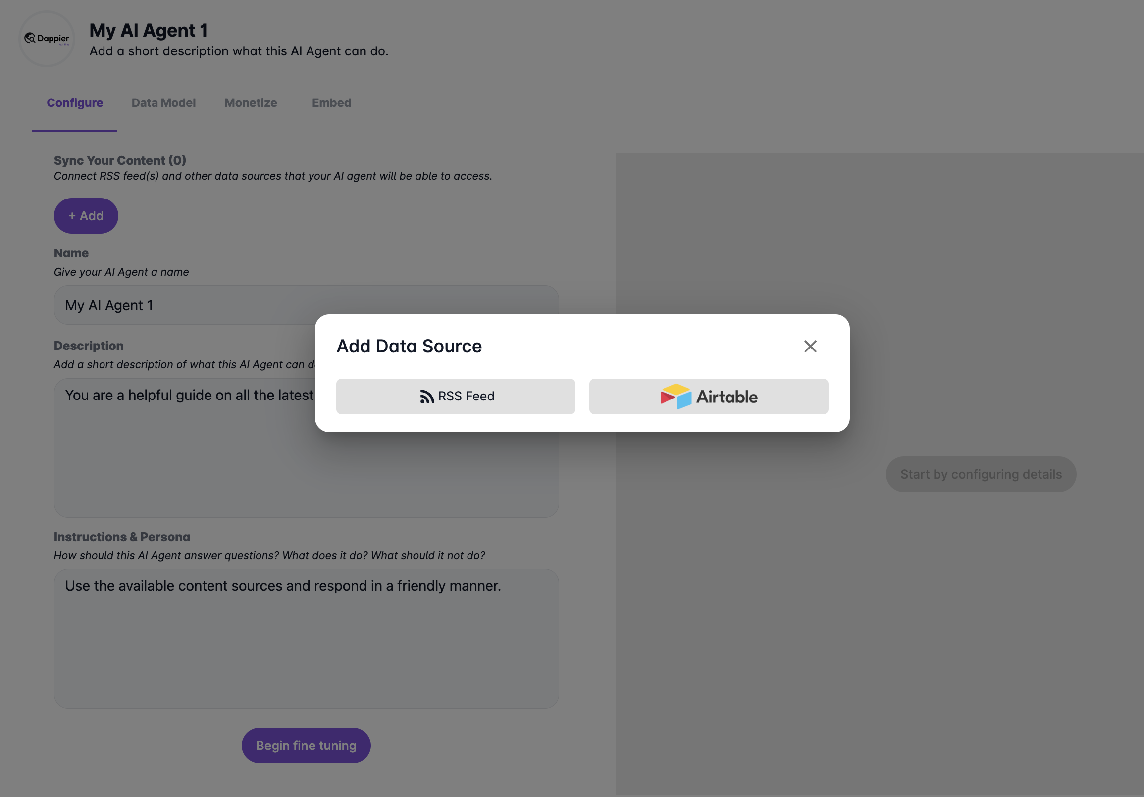 Configure Your AI Agent - Dappier API Guide